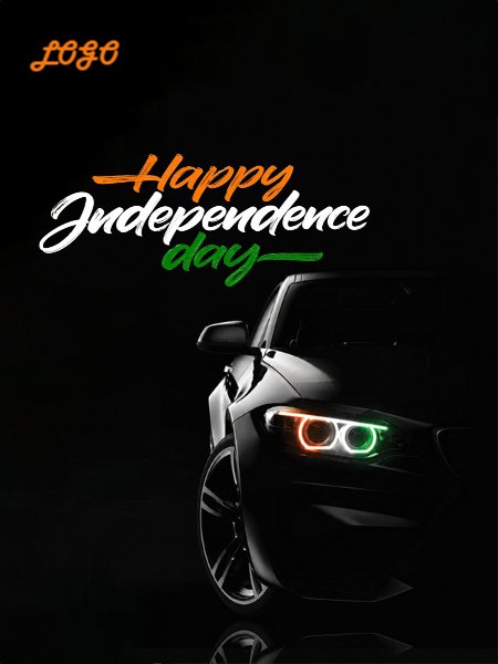 Indian Independence day poster Car black background