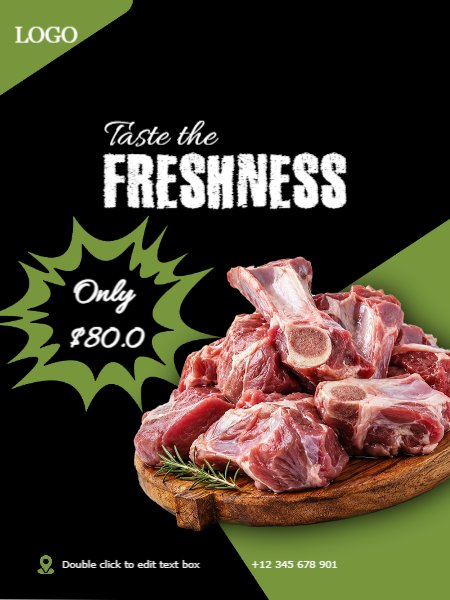 Food poster sale offer poster Green and Black