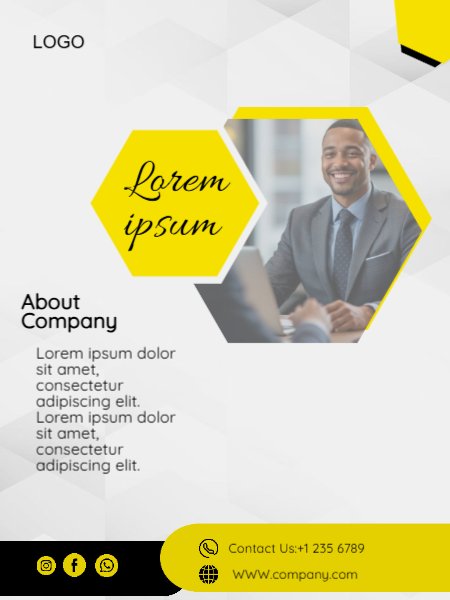 Business introduction poster Yellow and Black