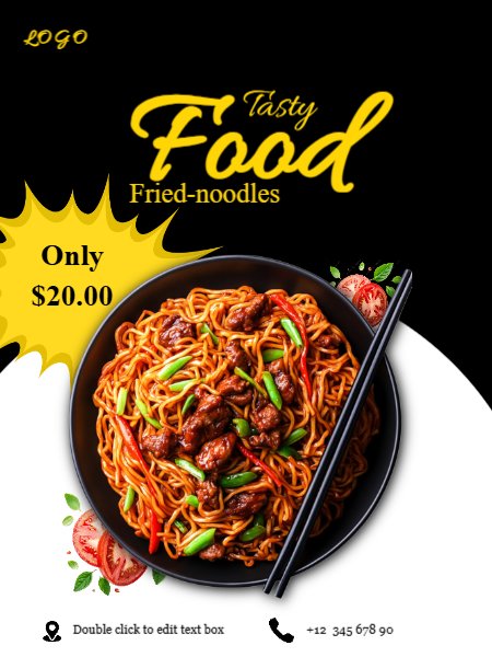 Food Poster Restaurant Poster Food Sale Offer poster Yellow and Black