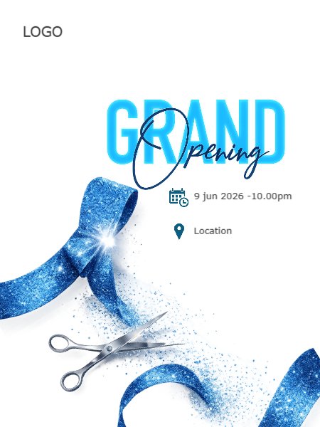 Grand Opening Sky blue with Blue ribbon
