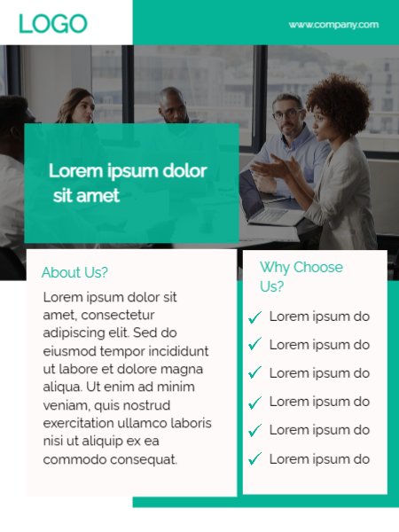 Classic Business Flayer light green and white