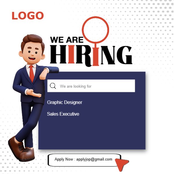 Hiring Poster Recruitment Poster Blue Black Red