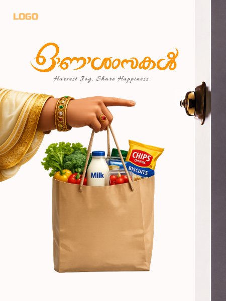Onam wishes poster delivery