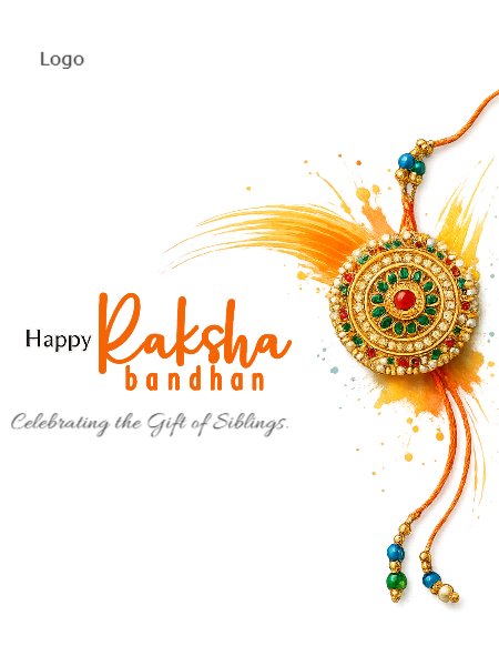Happy Raksha Bandhan celebration poster white background