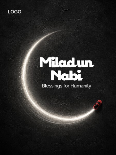Milad un Nabi Mubarak Poster background in black