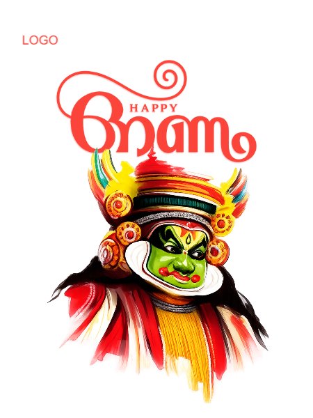 Onam wishes poster white background