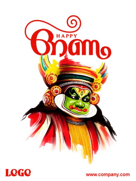 Onam Wishes Poster Red Theme