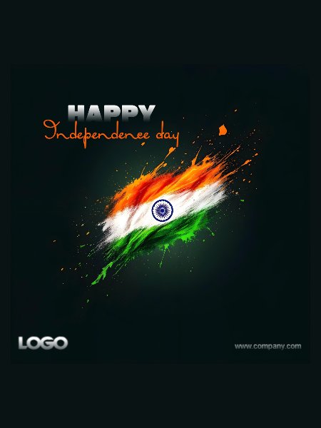 Happy Independence Day Poster Dark Black Grey