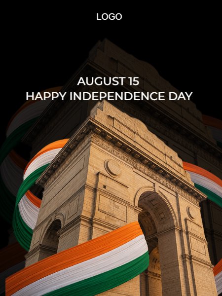 Happy Independence Day Poster Dark Black
