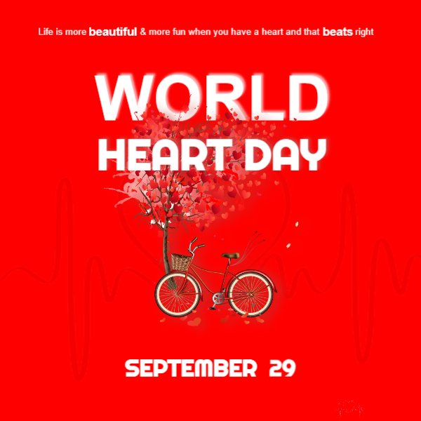 WORLD HEART DAY RED FLOWER CYCLE