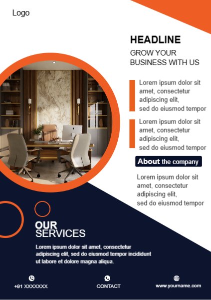 Business Flayer Templates Darkblue Orange White
